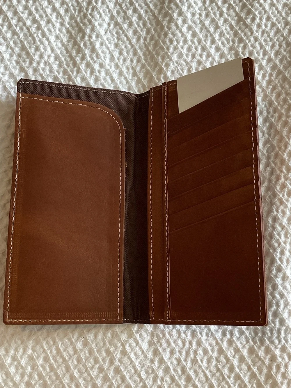 Brown Western Leather & Hair-On Hide Men's Long Wallet